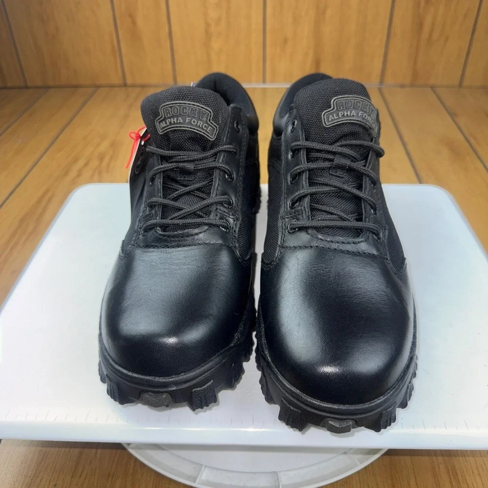 Rocky Mens Alpha Force 4 Inch Waterproof Duty Boots Black Leather FQ0002168 10W